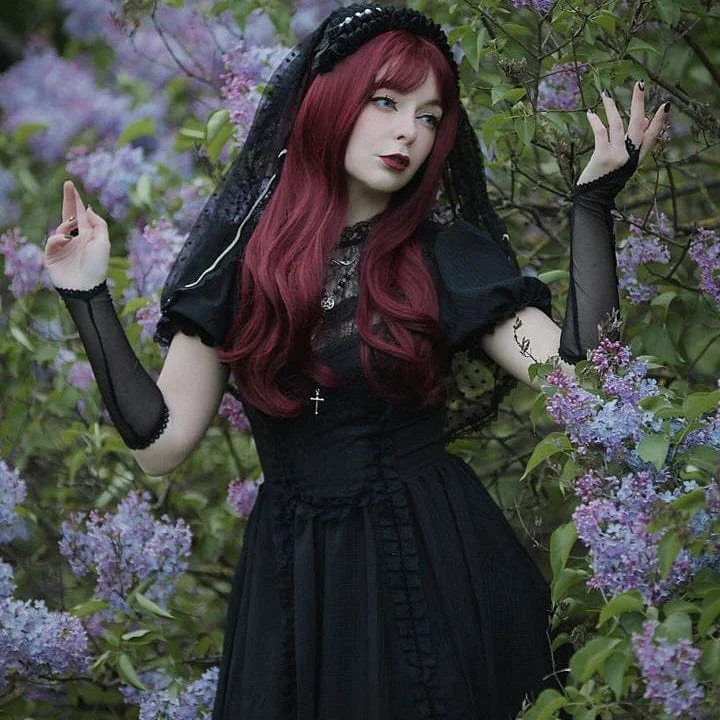 Women's Gothic Lolita Puff Sleeved Lace Doll Dress