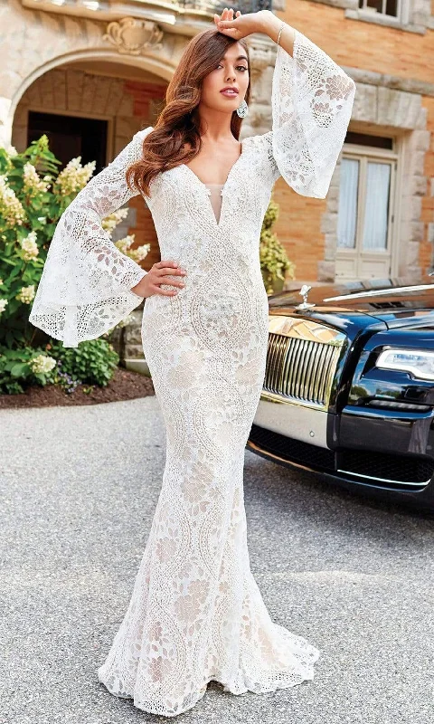 Clarisse - Long Bell Sleeved Bridal Gown 600101