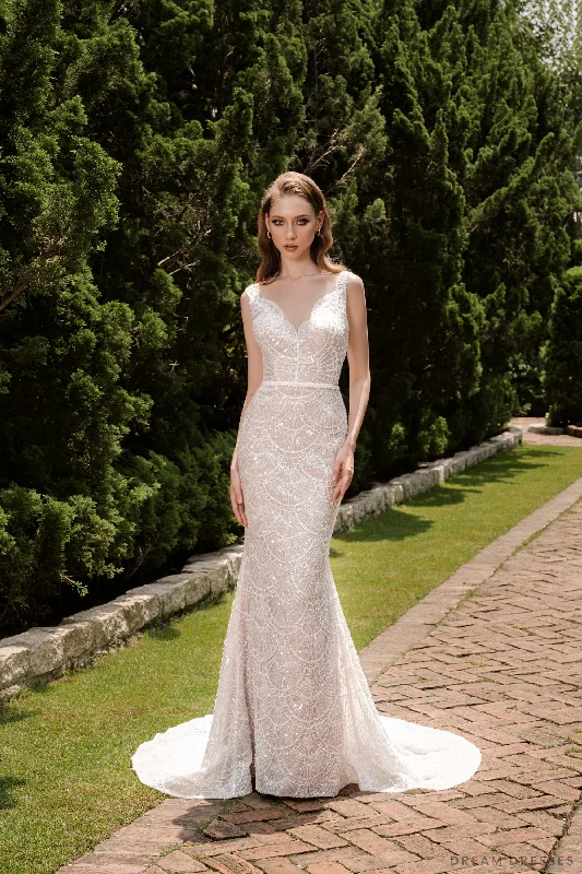 Mermaid Wedding Dress with Beaded Couture Lace (#ARABELLA)