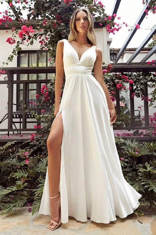 Ladivine 7469W - Soft Satin A-Line Bridal Gown