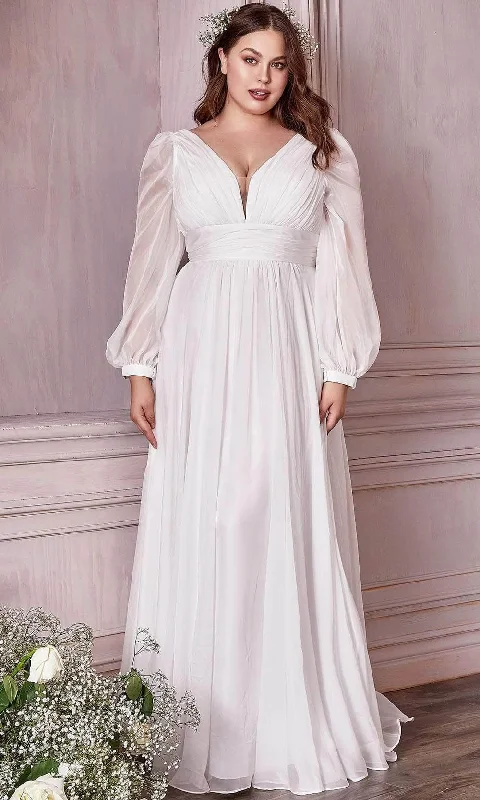 Ladivine CD0192W - Long sleeve Chiffon Bridal Gown