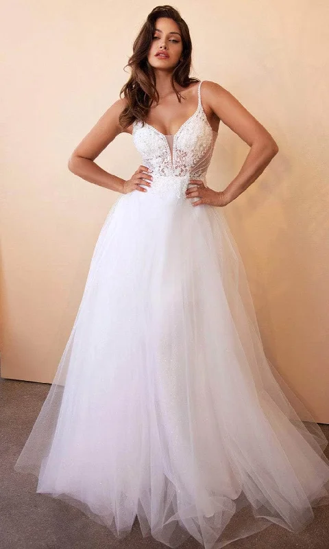 Ladivine CD0195W - Layered Tulle A-Line Bridal Dress