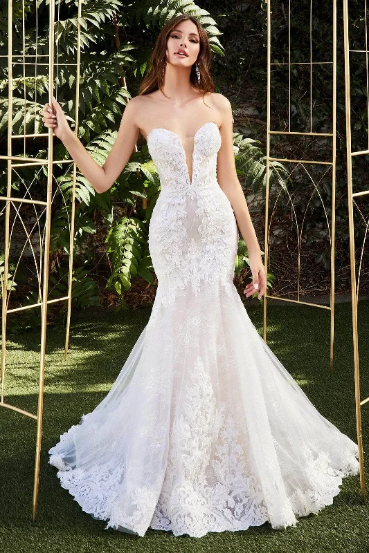 Ladivine CD928 - Strapless Lace Wedding Dress