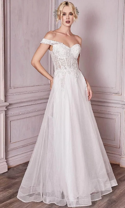 Ladivine CD961W - Off Shoulder Lace Bridal Gown