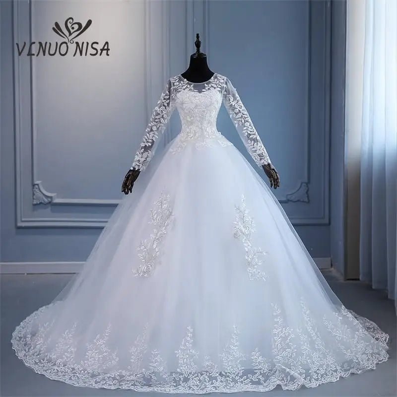 Train Wedding Dress Bride Plus Size Flower