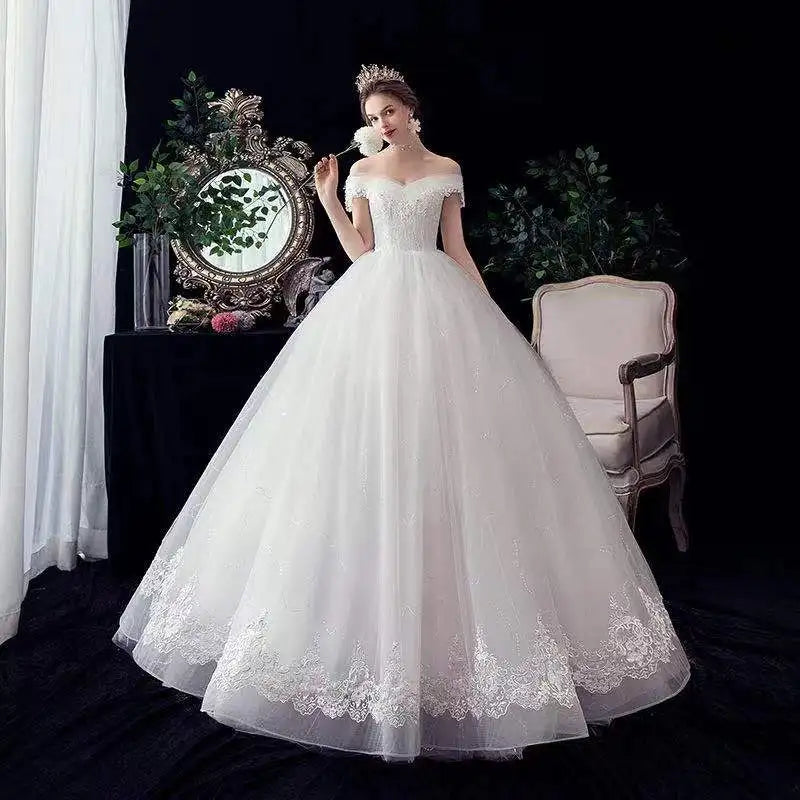 Wedding Dresses Illusion V-Neck Short Tulle Sequined Embroidery Beading